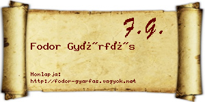 Fodor Gyárfás névjegykártya